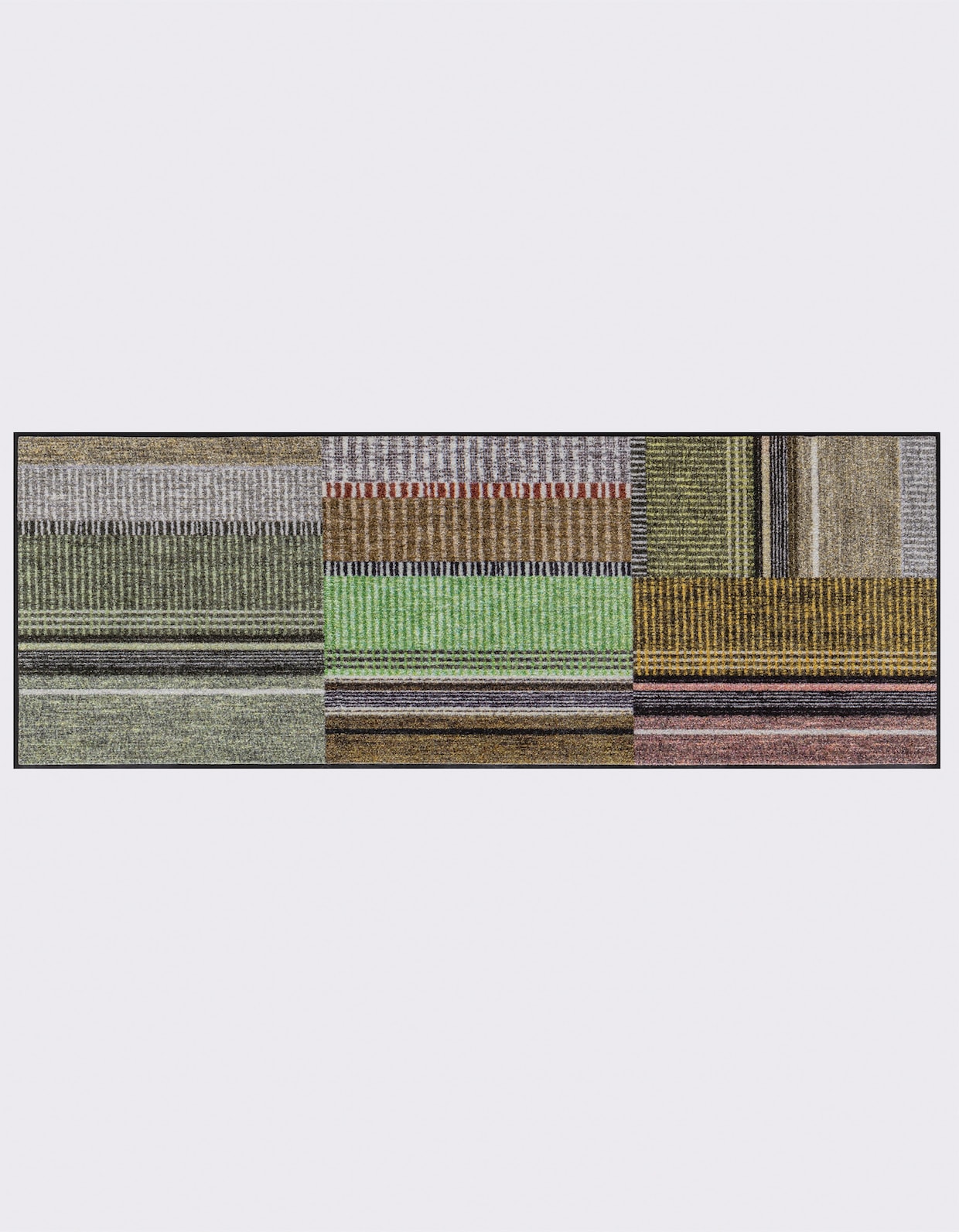 wash+dry by Kleen-Tex Voetmat - groen/ecru gedessineerd