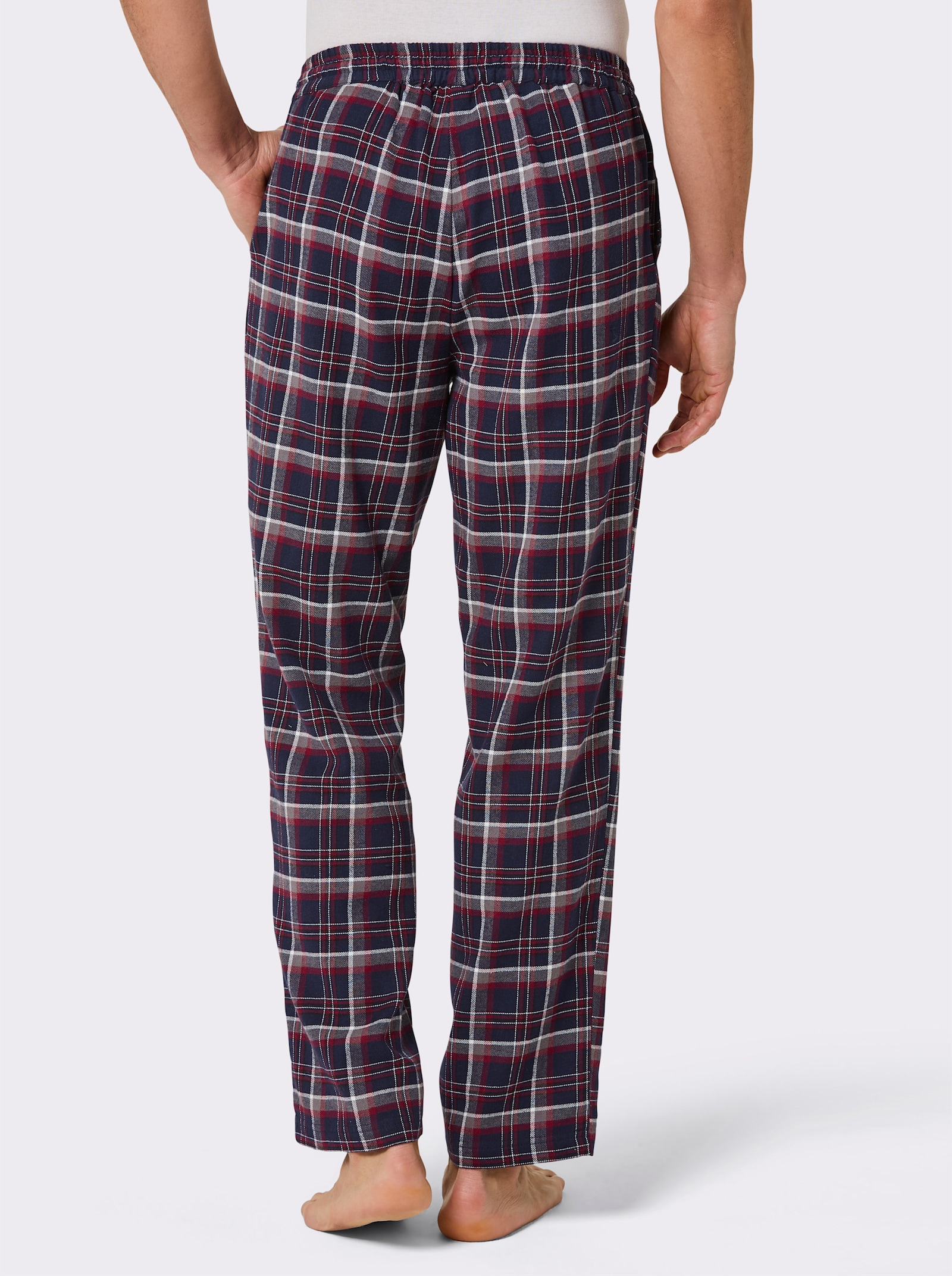 wäschepur men Hose lang - marine-dunkelrot-kariert