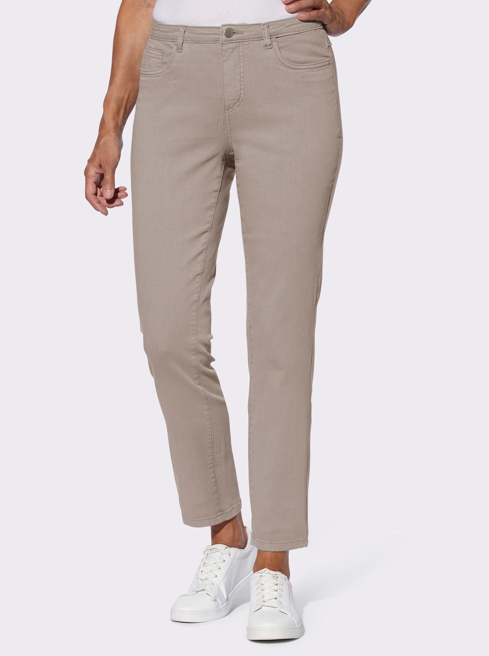 Jeans in knöchellanger Form - sesam