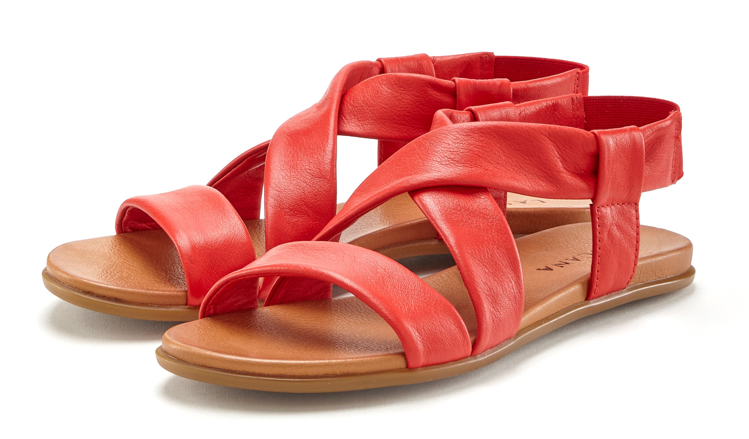 And the günstig Kaufen-Sandale in rot von LASCANA. Sandale in rot von LASCANA <![CDATA[Sandale aus Leder von LASCANA. Obermaterial und Decksohle aus Rindsleder. Laufsohle aus Synthetik.]]>. 