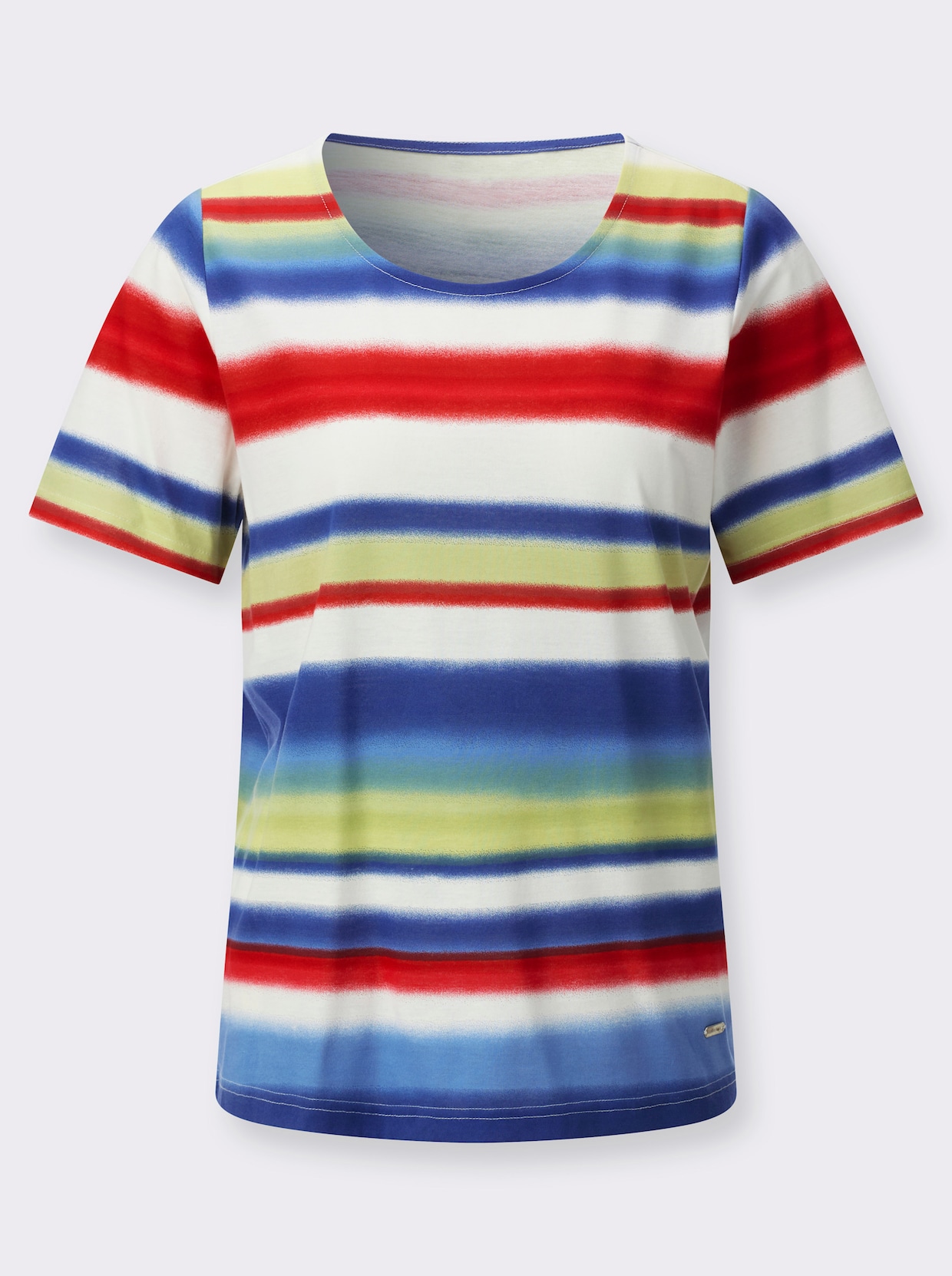 Print-Shirt - jeansblau-rot-bedruckt