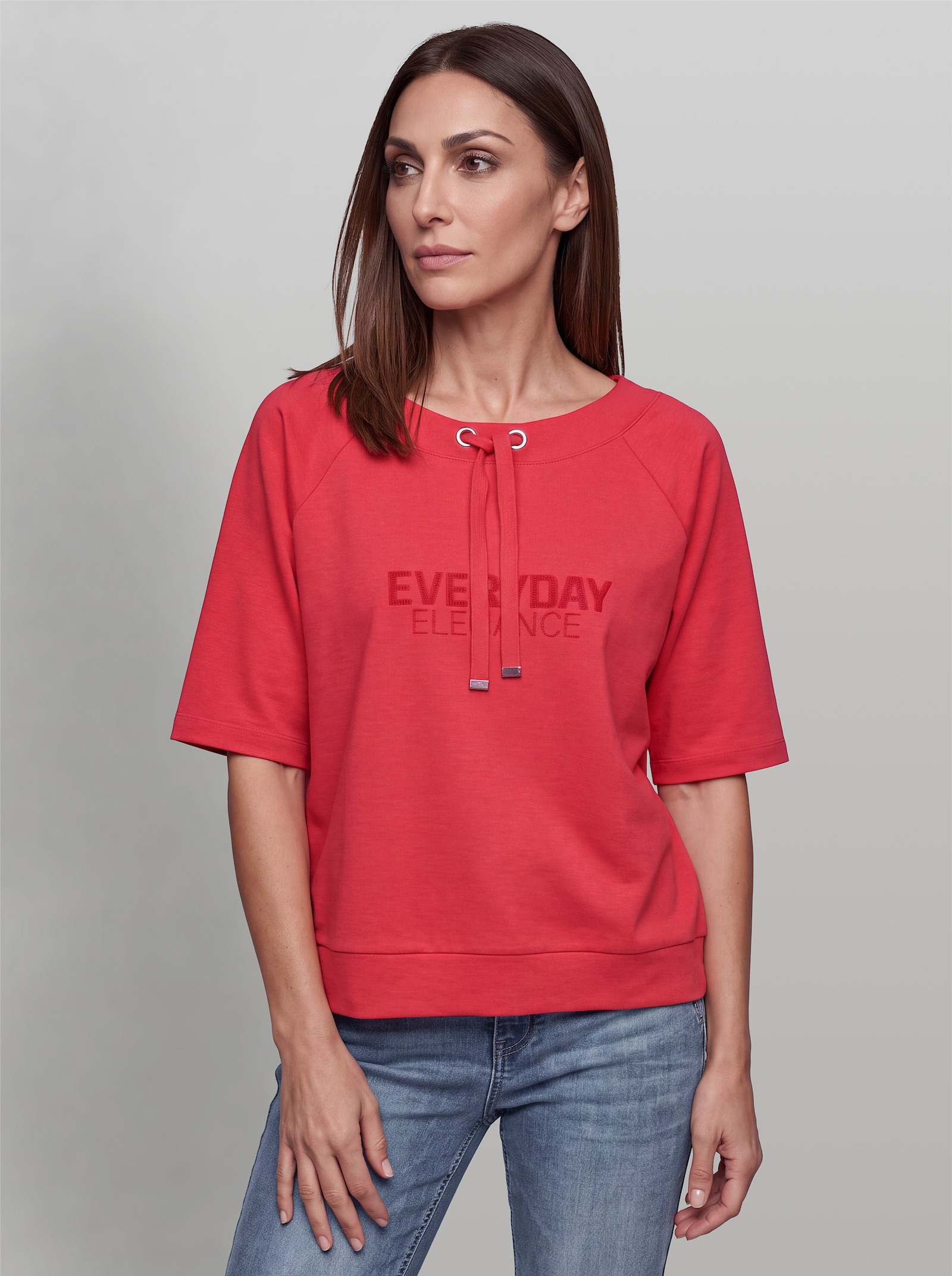 heine Sweatshirt mit Tunnelzug und Bindeband - hummer