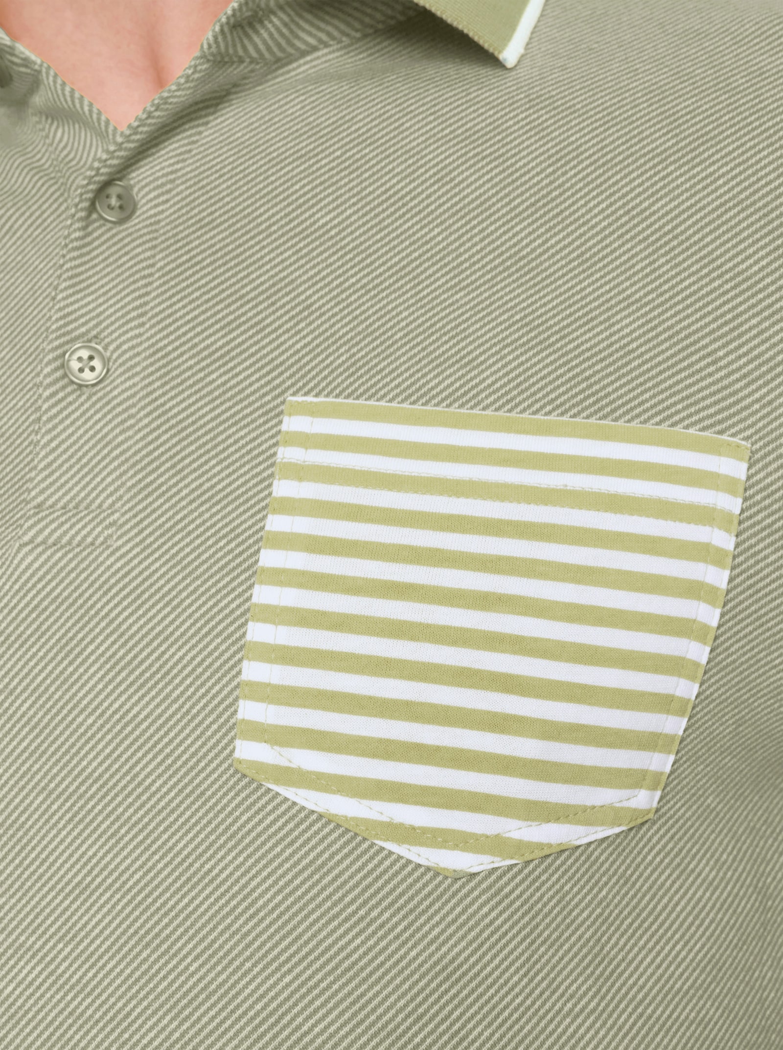 Marco Donati Kurzarmshirt in Jacquard-Qualität, mit Modal - lindgrün-gestreift
