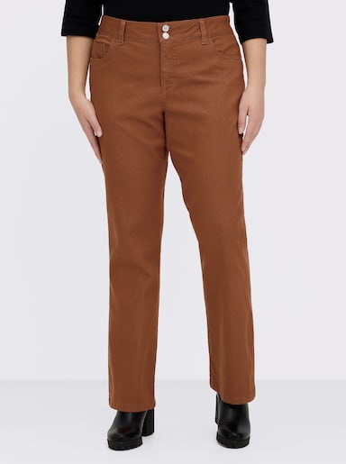 Bootcut-Jeans mit Push-up-Effekt - cognac
