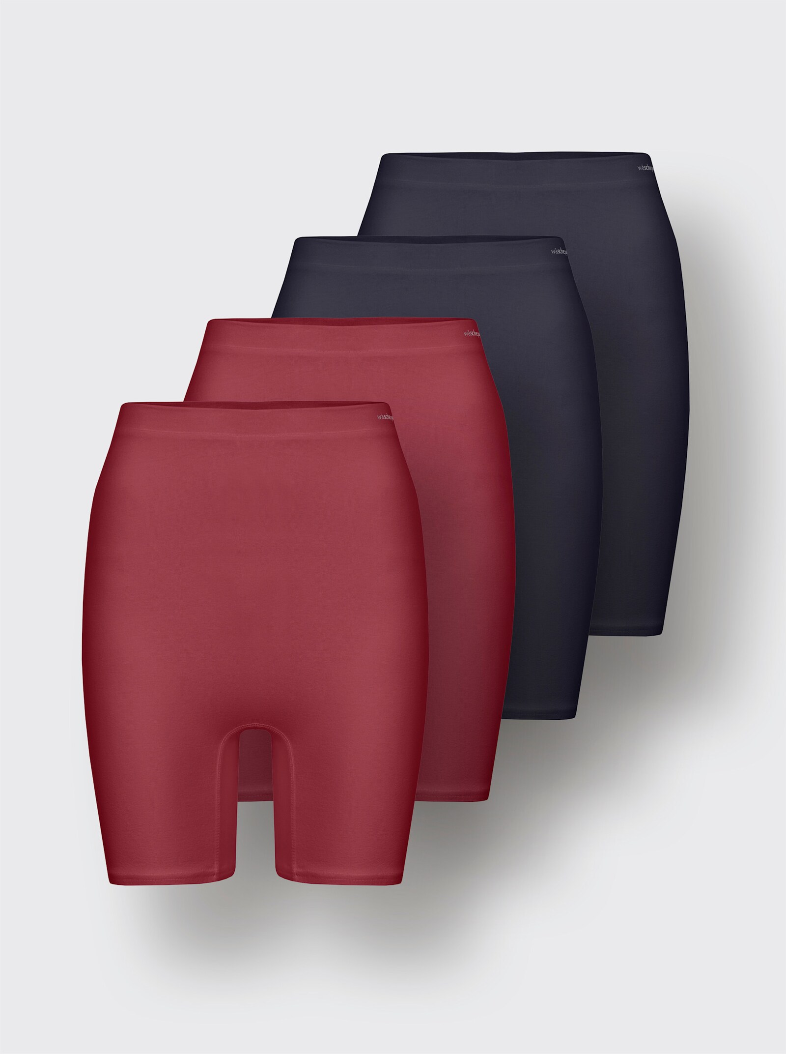 wäschepur Longpanty - 2x marine + 2x dunkelrot
