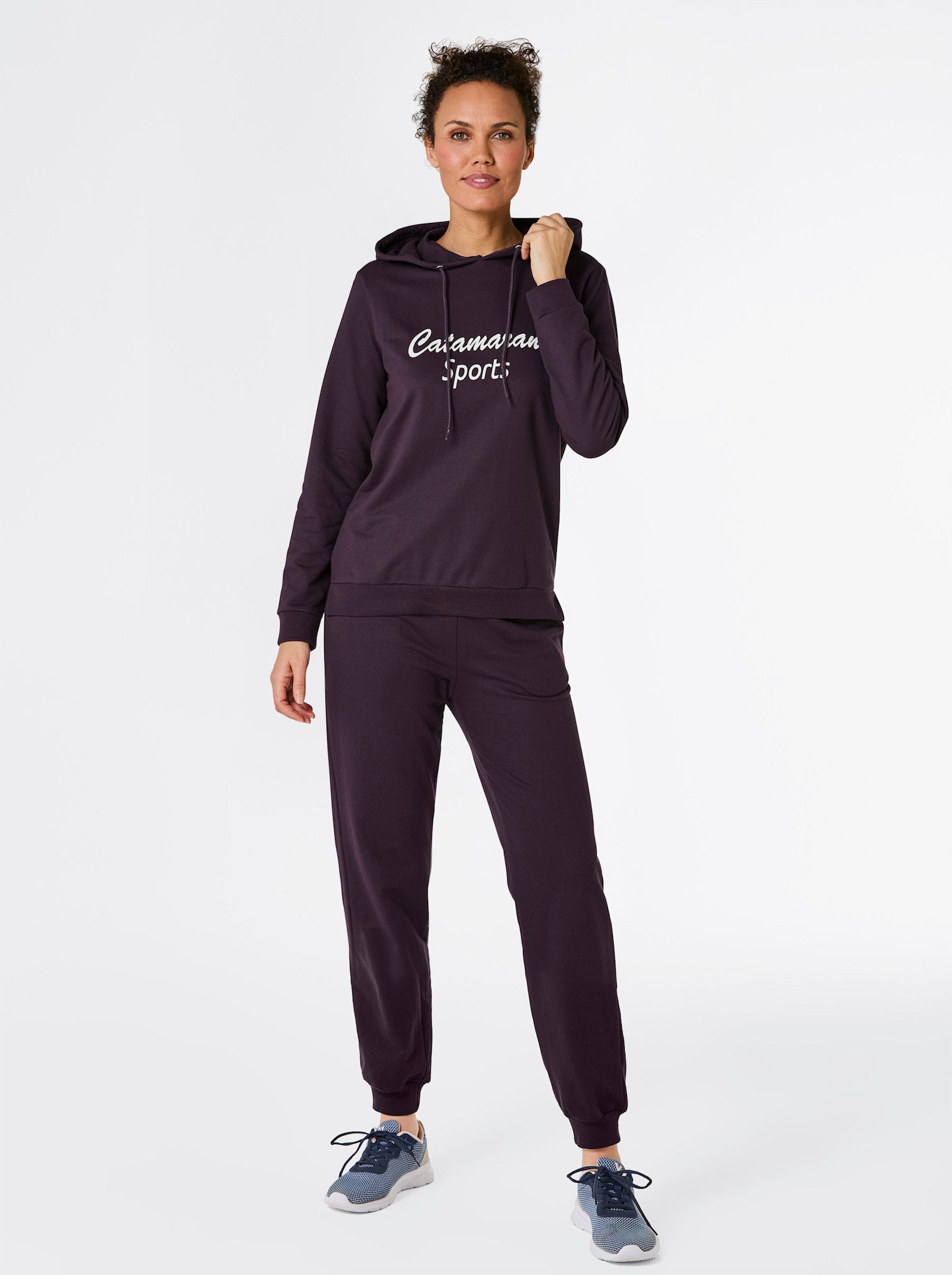 Catamaran Sports Freizeitanzug mit weitenregulierbarer Kapuze - aubergine