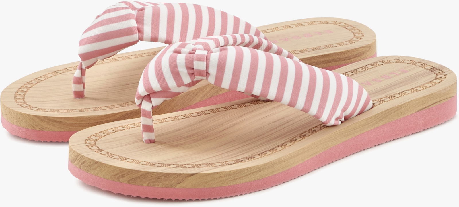 Elbsand Badezehentrenner - rosa-gestreift