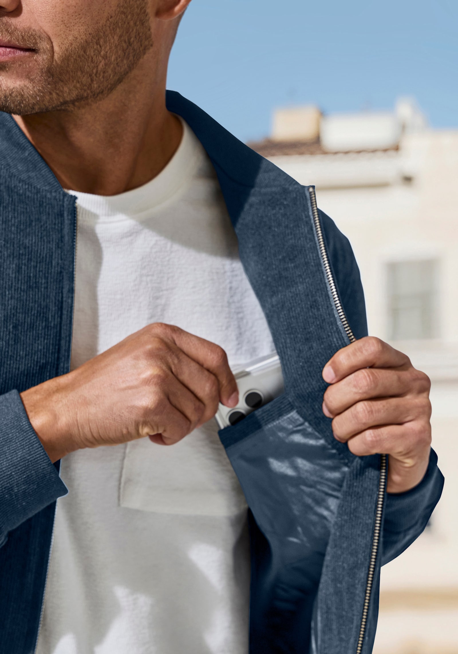 H.I.S Cordjacke - blau