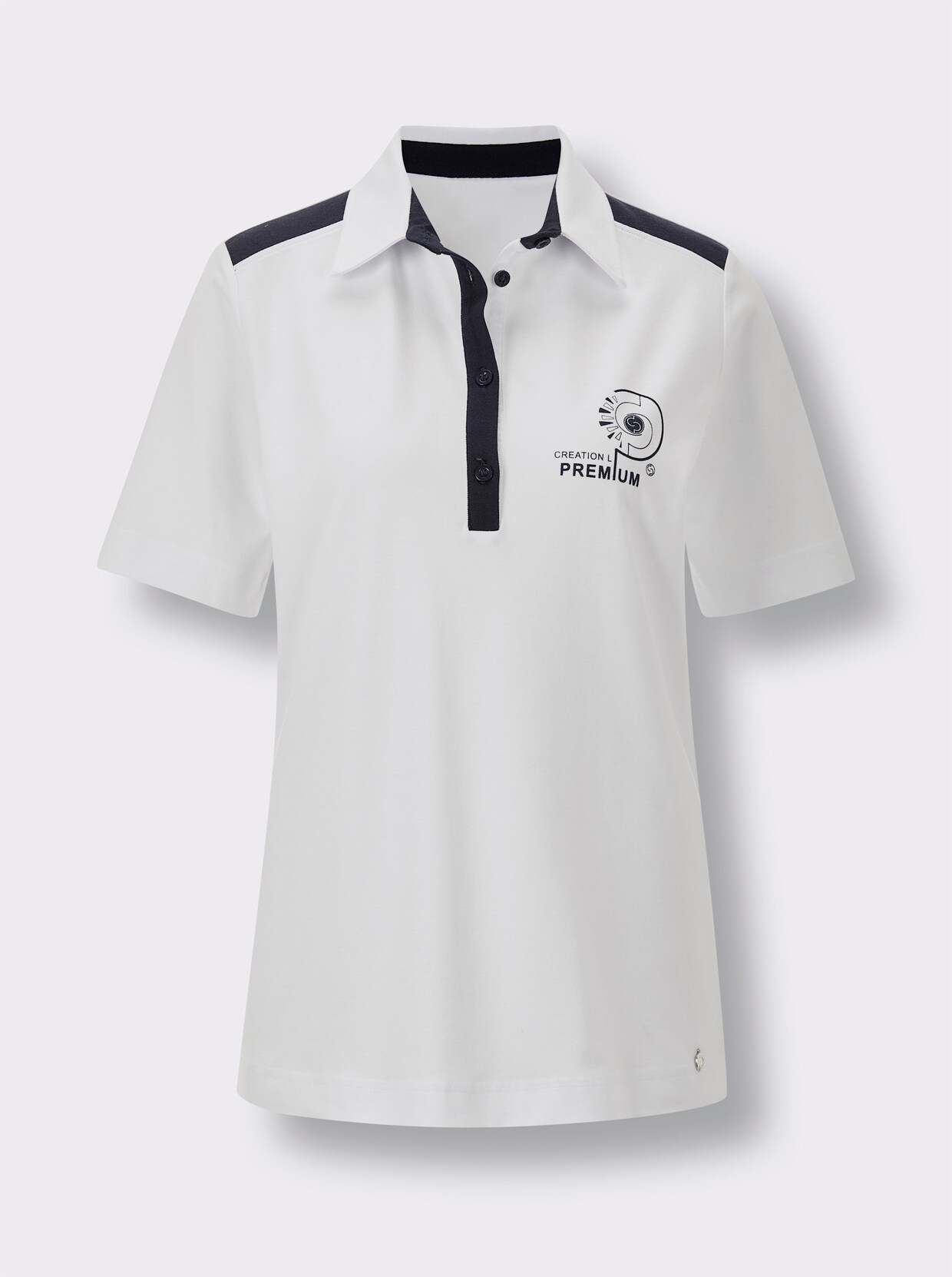 CREATION L PREMIUM Poloshirt - weiß-marine
