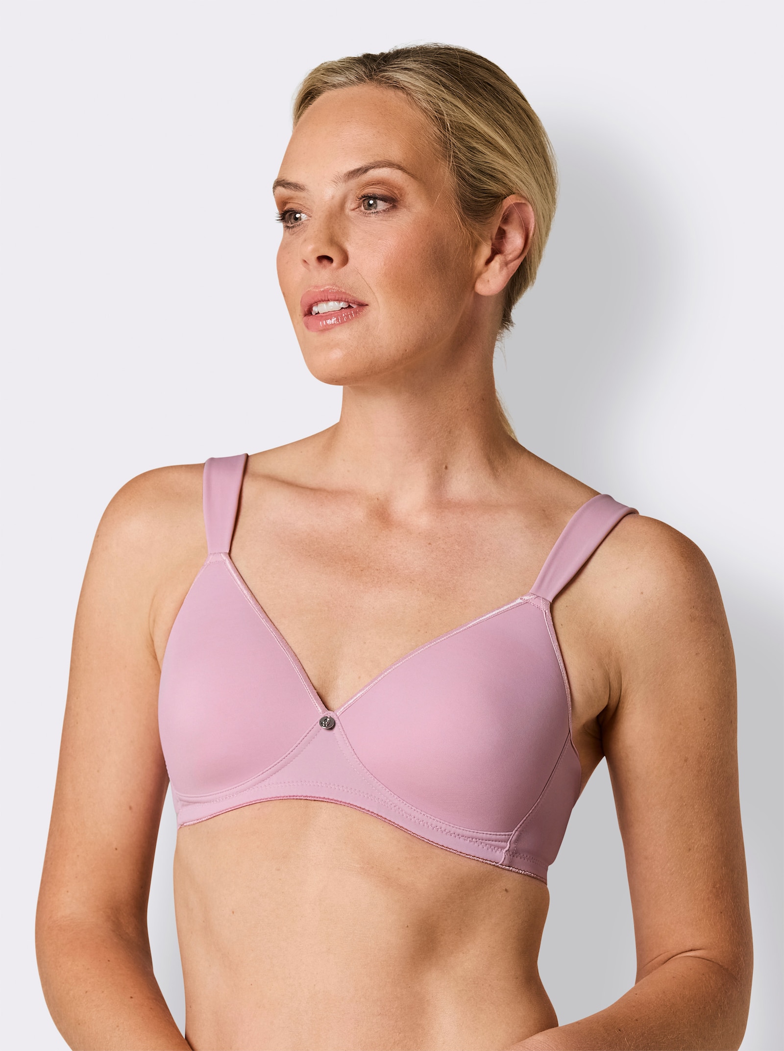 wäschepur T-Shirt-BH ohne Bügel mit ergonomisch geformten Trägern - rosé