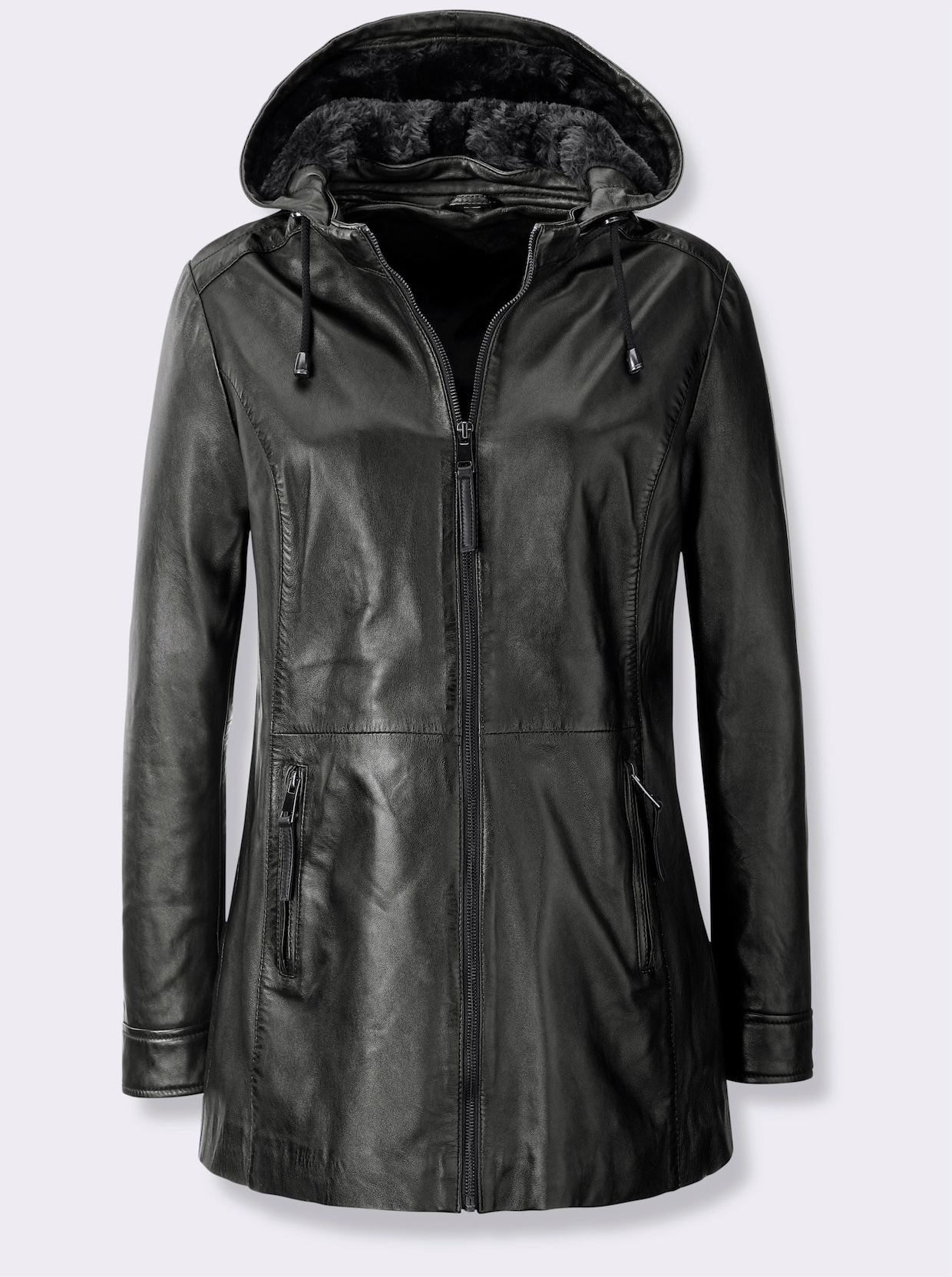 Lederjacke - schwarz