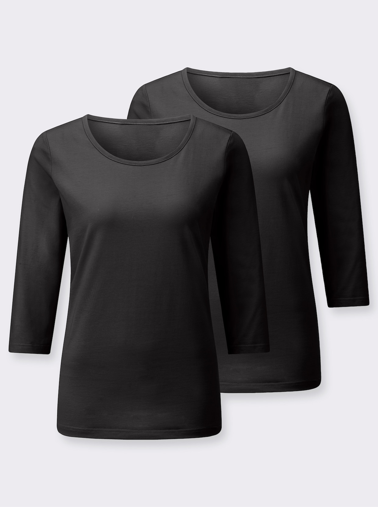 3/4-Arm-Shirt - schwarz + schwarz