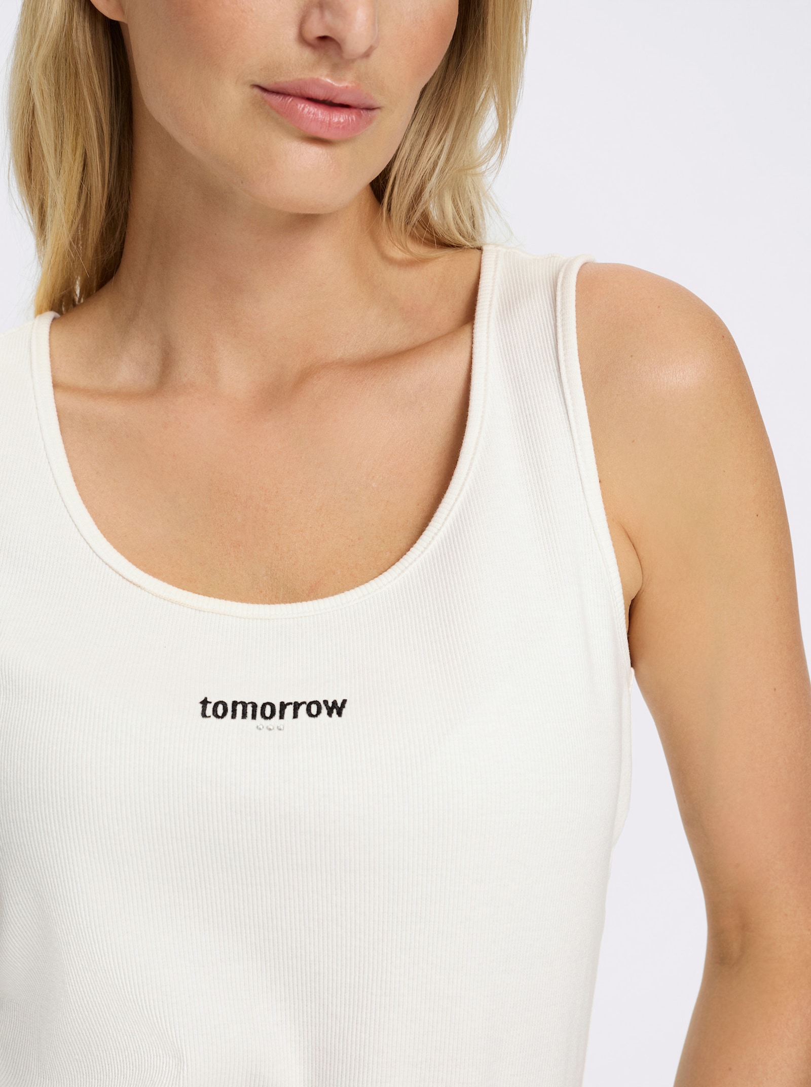 heine Shirttop In riblook - ecru