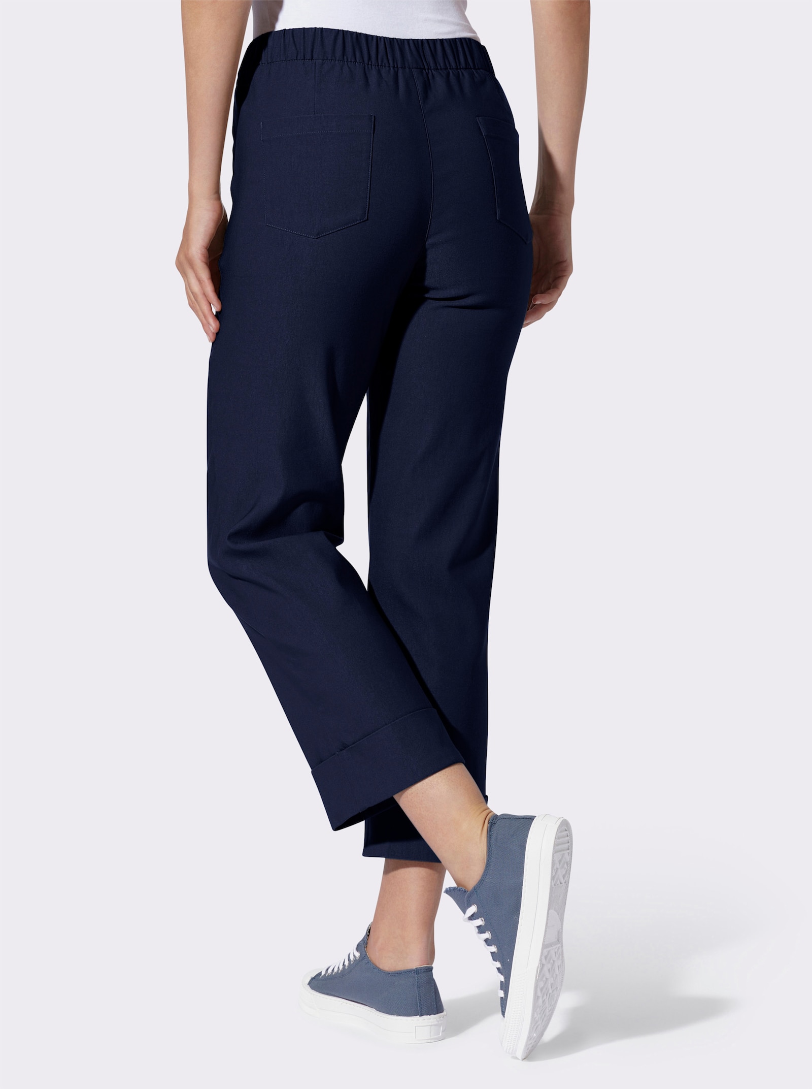 heine Schlupfhose mit Umschlag am Bein - marine