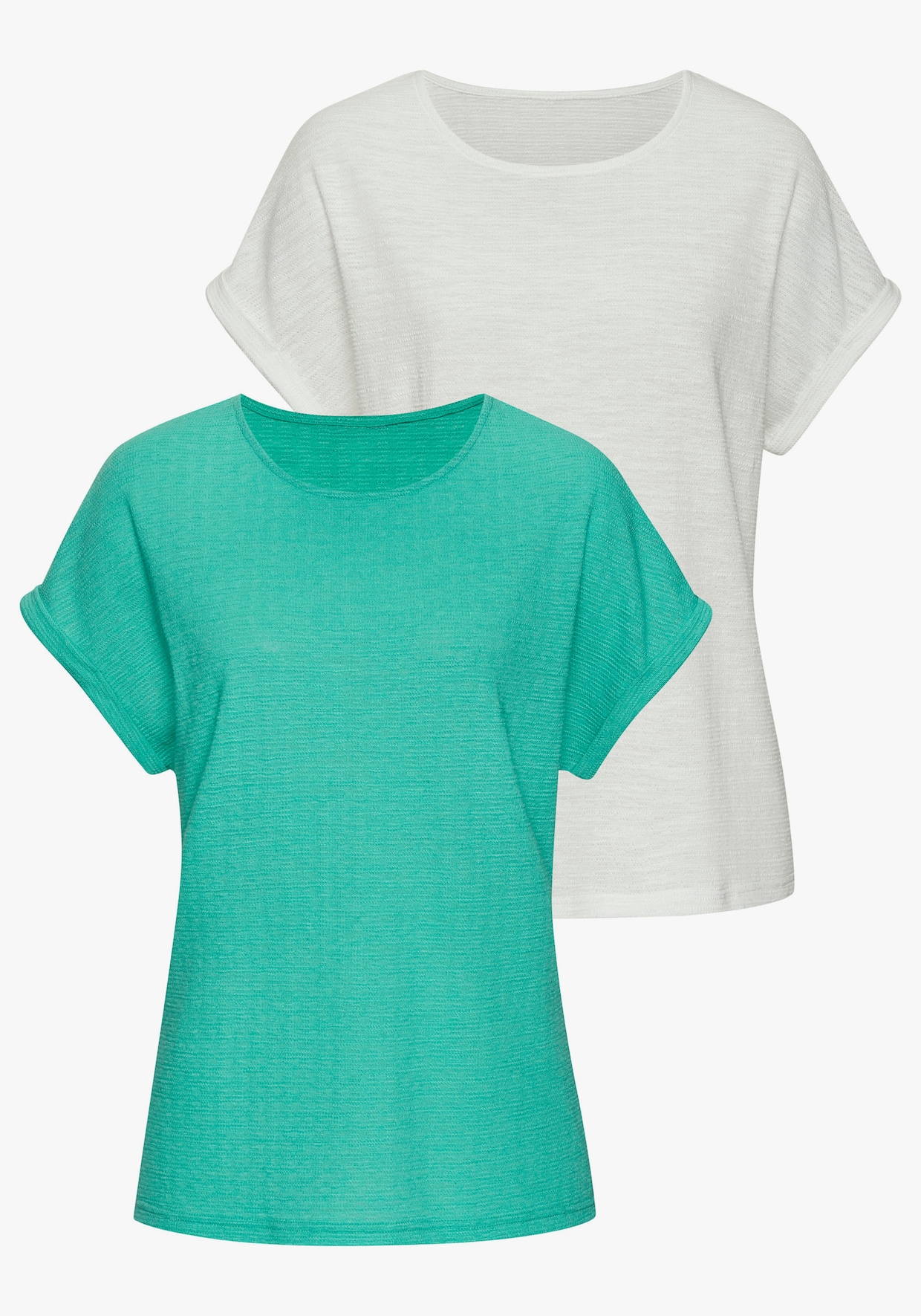 Vivance T-Shirt - türkis, weiß