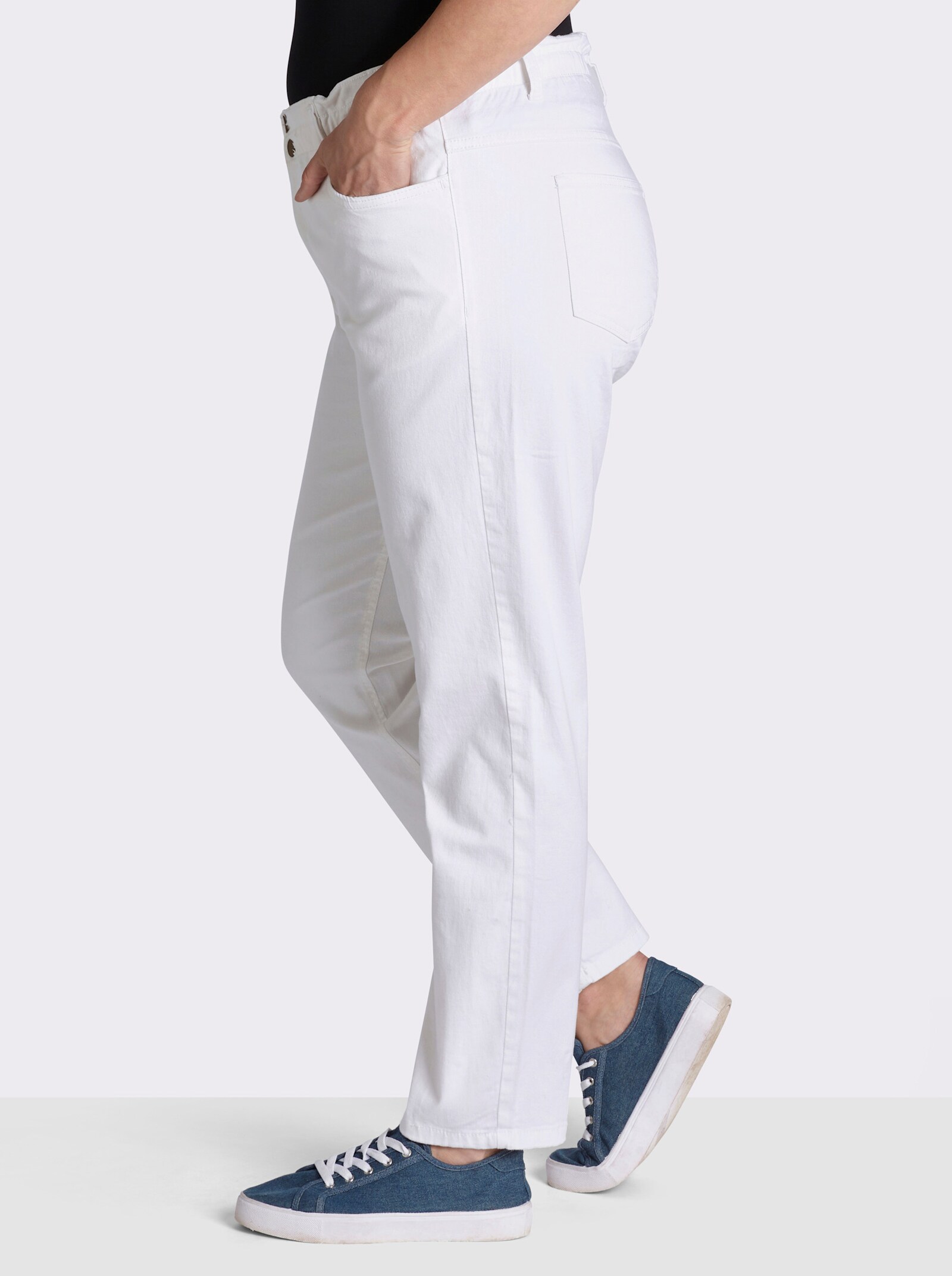 Jeans in paperbag-model - wit