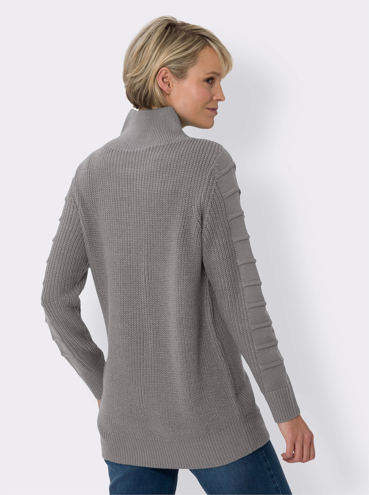 Lange pullover - steengrijs