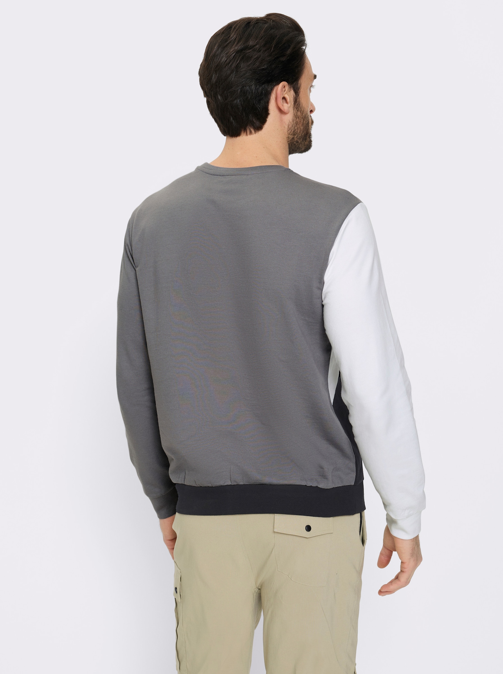 Catamaran Sports Sweatshirt mit Rippbündchen - grau-schwarz