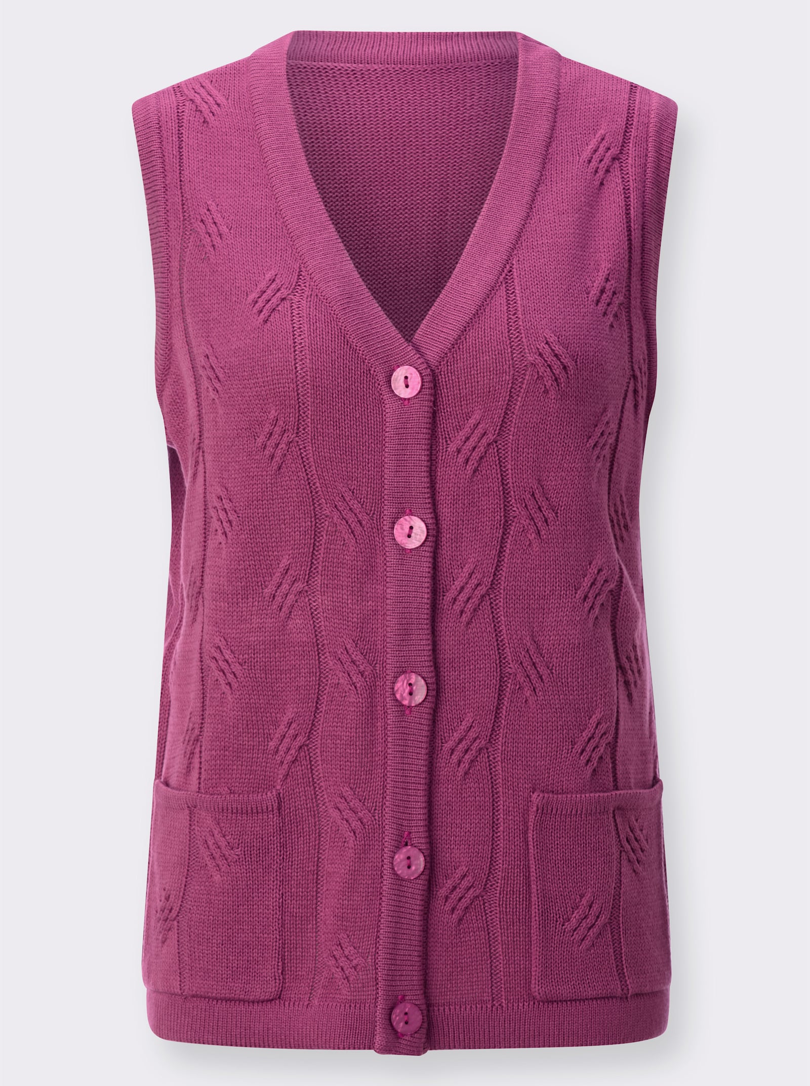 Strickweste mit Zopfmuster - erika
