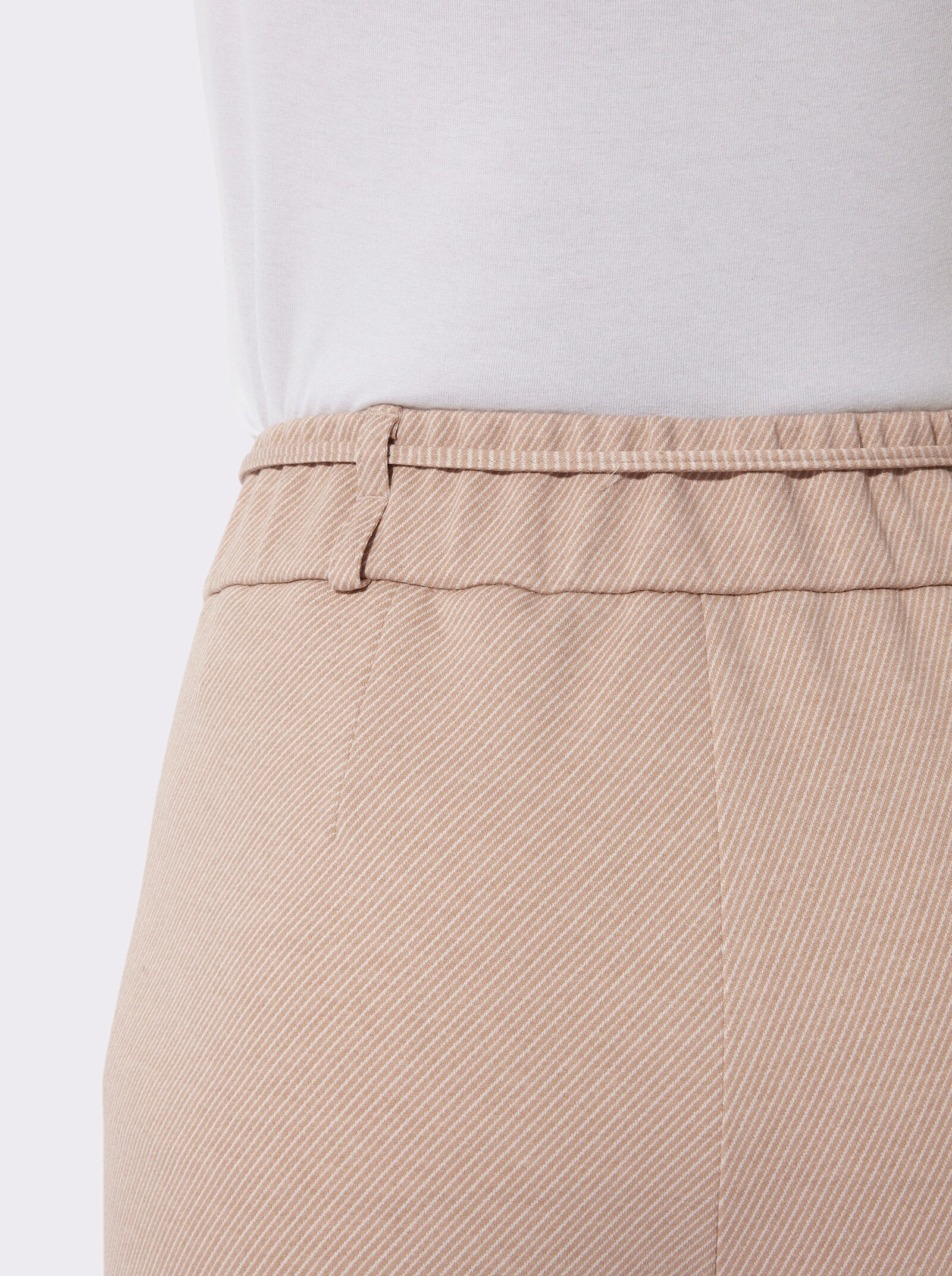 Jerseyhose inklusive Stoffgürtel - champagner-beige-meliert