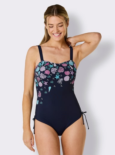 feel good Badeanzug - marine-aqua-bedruckt