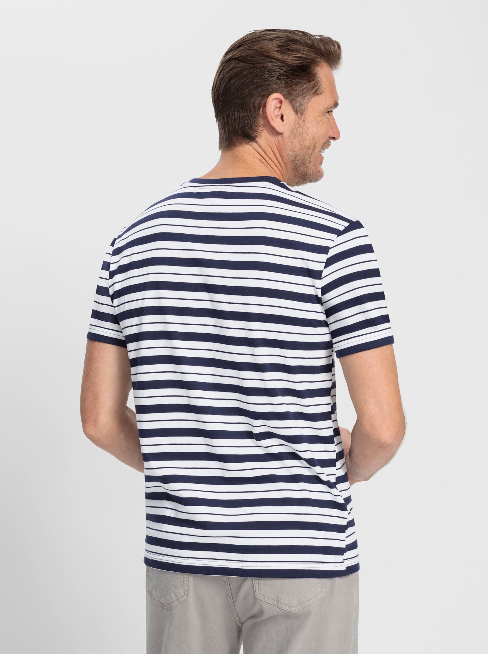 Catamaran T-Shirt - marine-weiß-gestreift