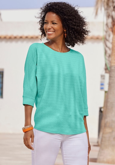 Vivance Shirt met 3/4-mouw - turquoise