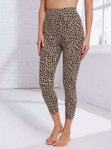 Leggings im Leo-Dessin - beige-bedruckt