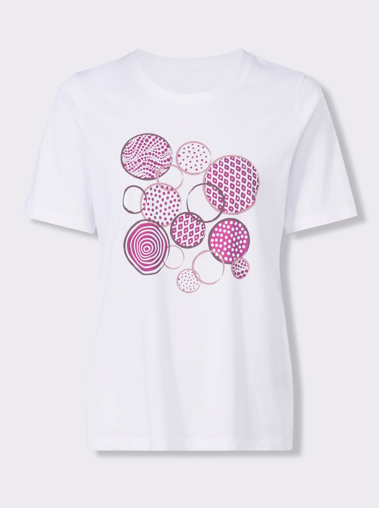 Tričko s krátkým rukávem s potiskem - bílá-magenta