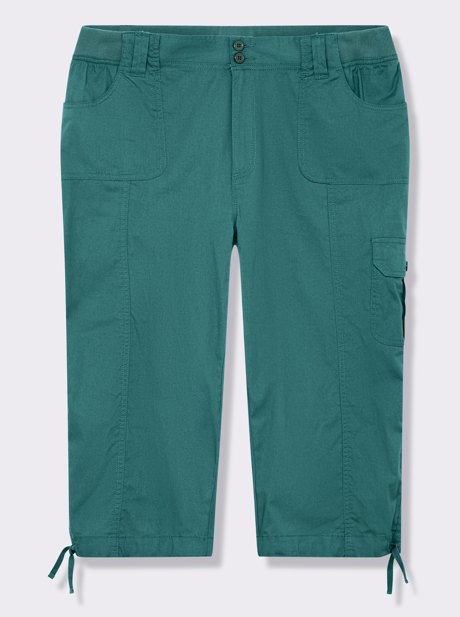 Caprihose mit weitenverstellbarem Saum - petrol