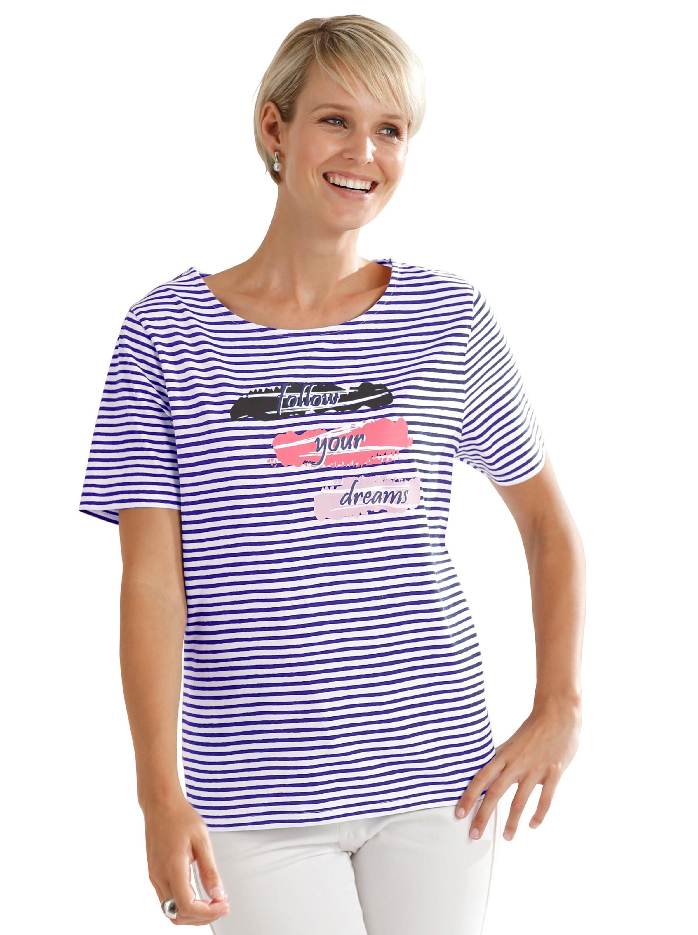 Shirt - royal-geringelt