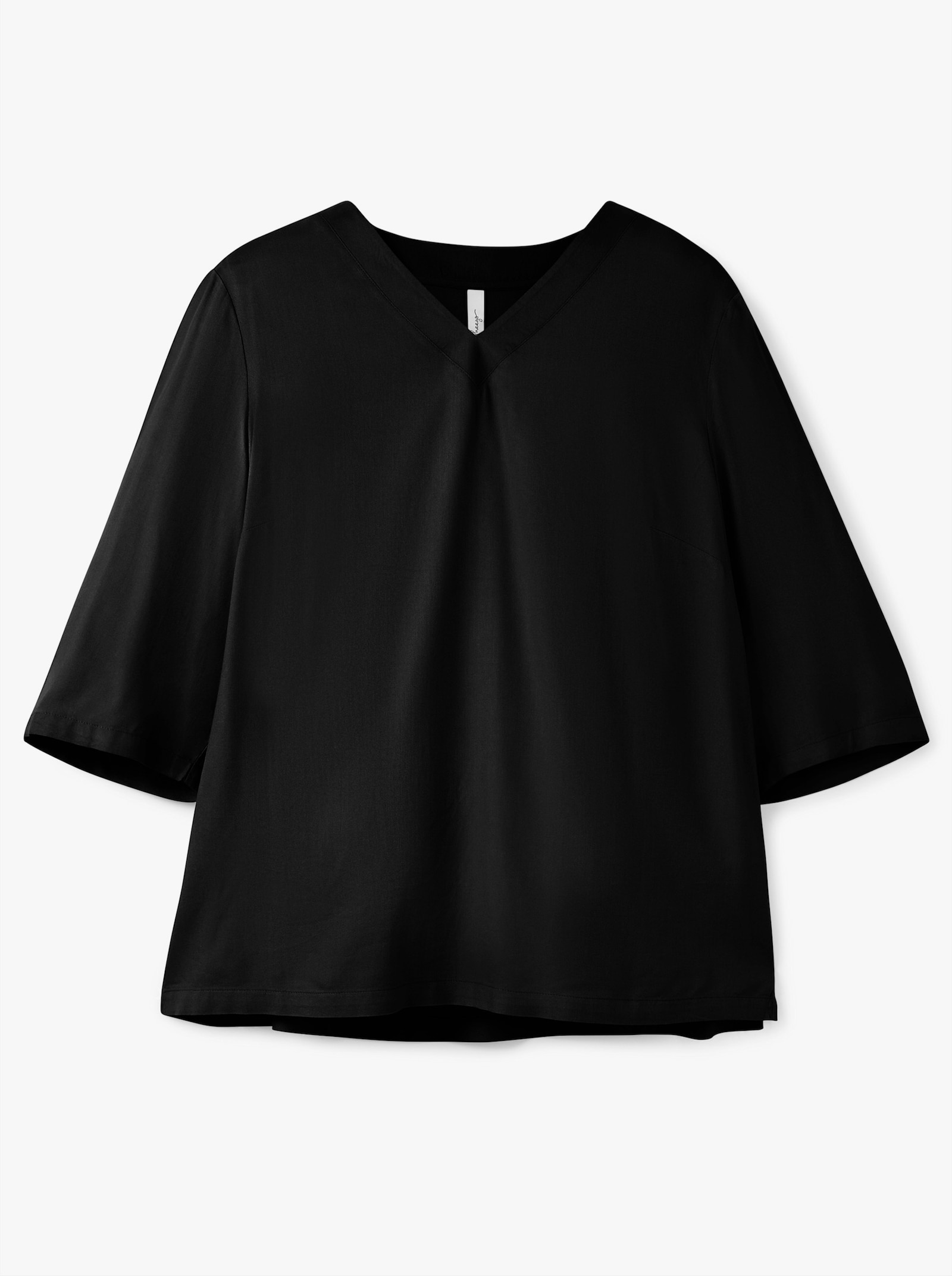 sheego Tunika mit V-Ausschnitt - schwarz