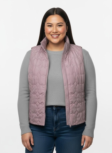 Steppweste mit wärmendem Stehkragen - mauve