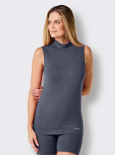 wäschepur Achseltop - marine + dunkelrot