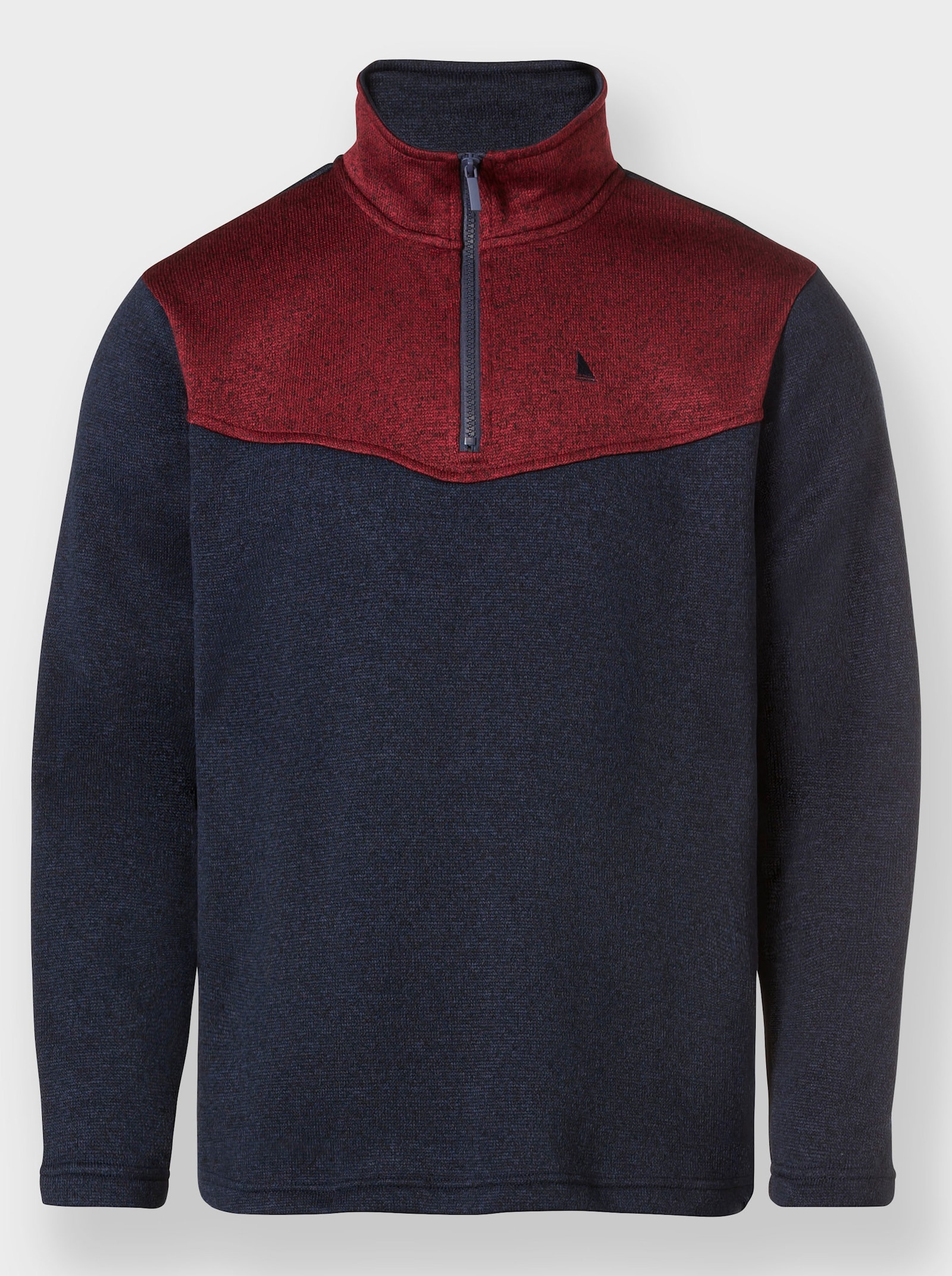 Catamaran Gebreid fleeceshirt - marine/donkerrood