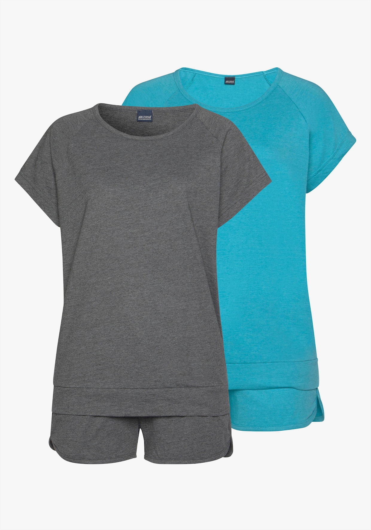 Arizona Pyjama court - turquoise, anthracite