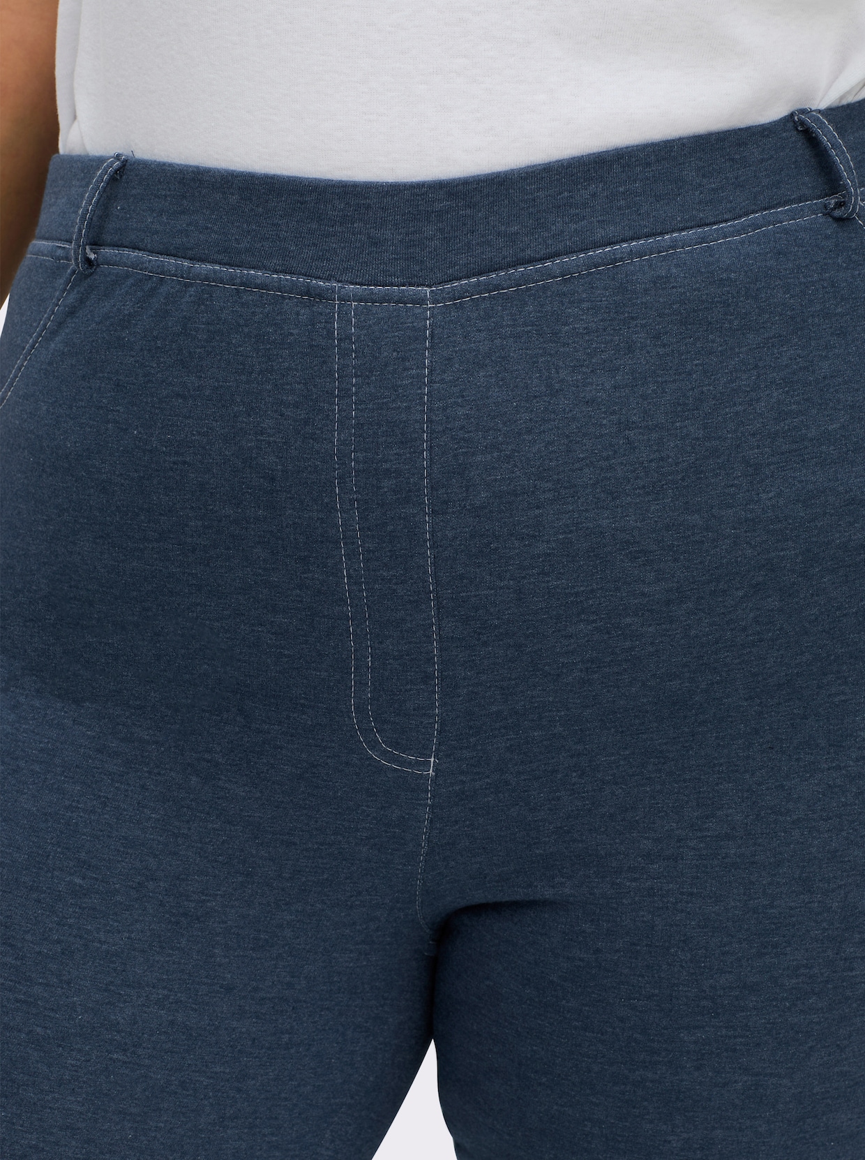 Hose innen wärmend angeraut - rauchblau-meliert