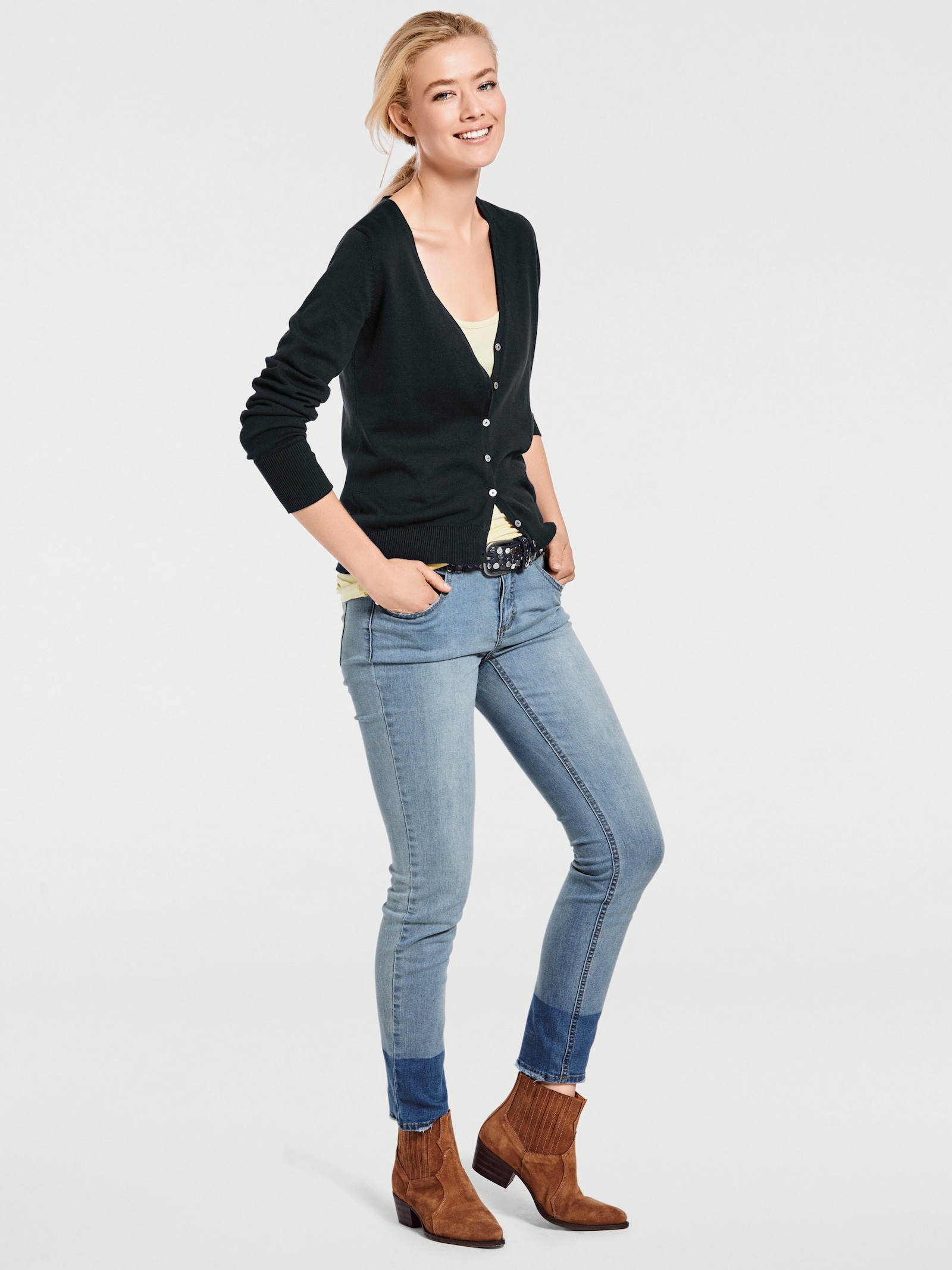 heine Feinstrickjacke im Cardigan-Style - schwarz