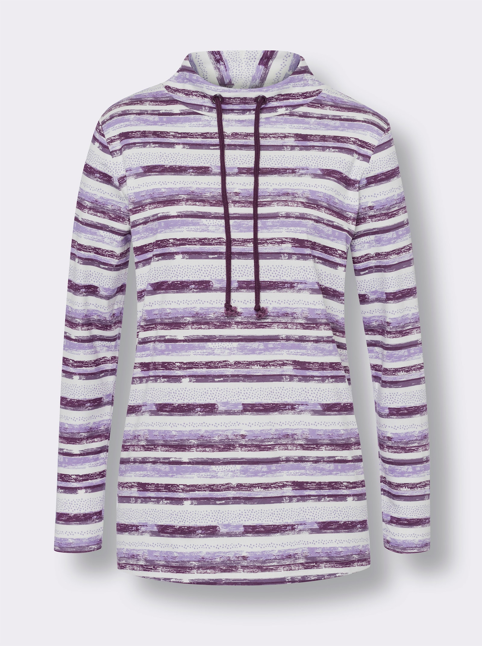 Langarmshirt mit Streifenmuster - feige-ecru-bedruckt