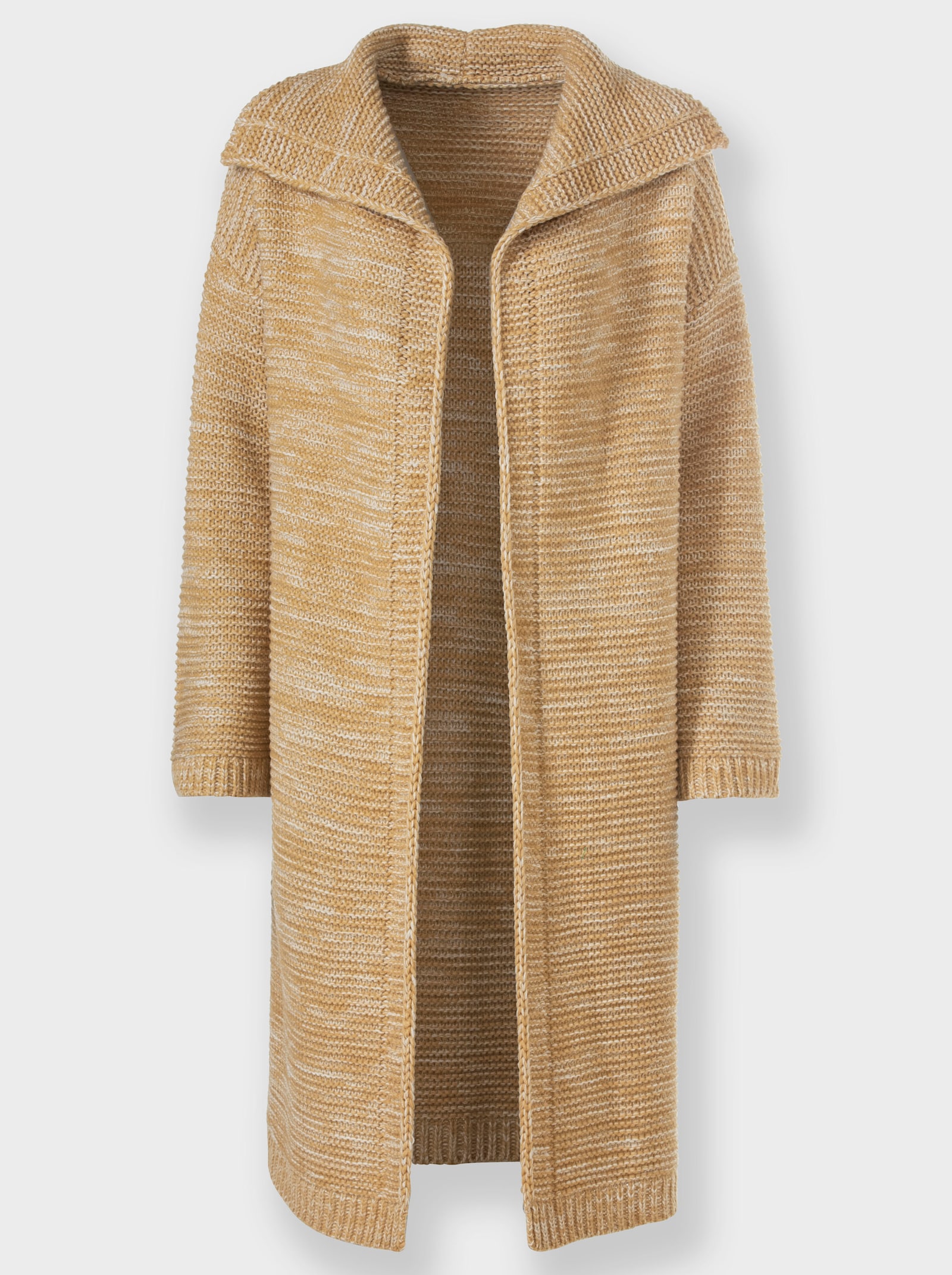 heine Strickmantel in Melange-Optik - camel-champagner-meliert