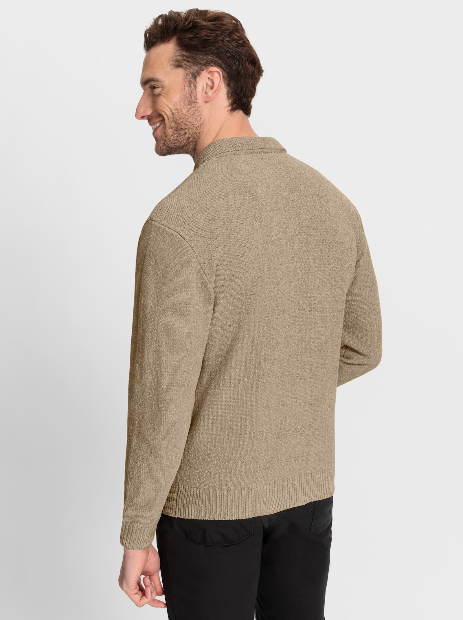 Catamaran Polopullover in gemêleerde look - beige gemêleerd