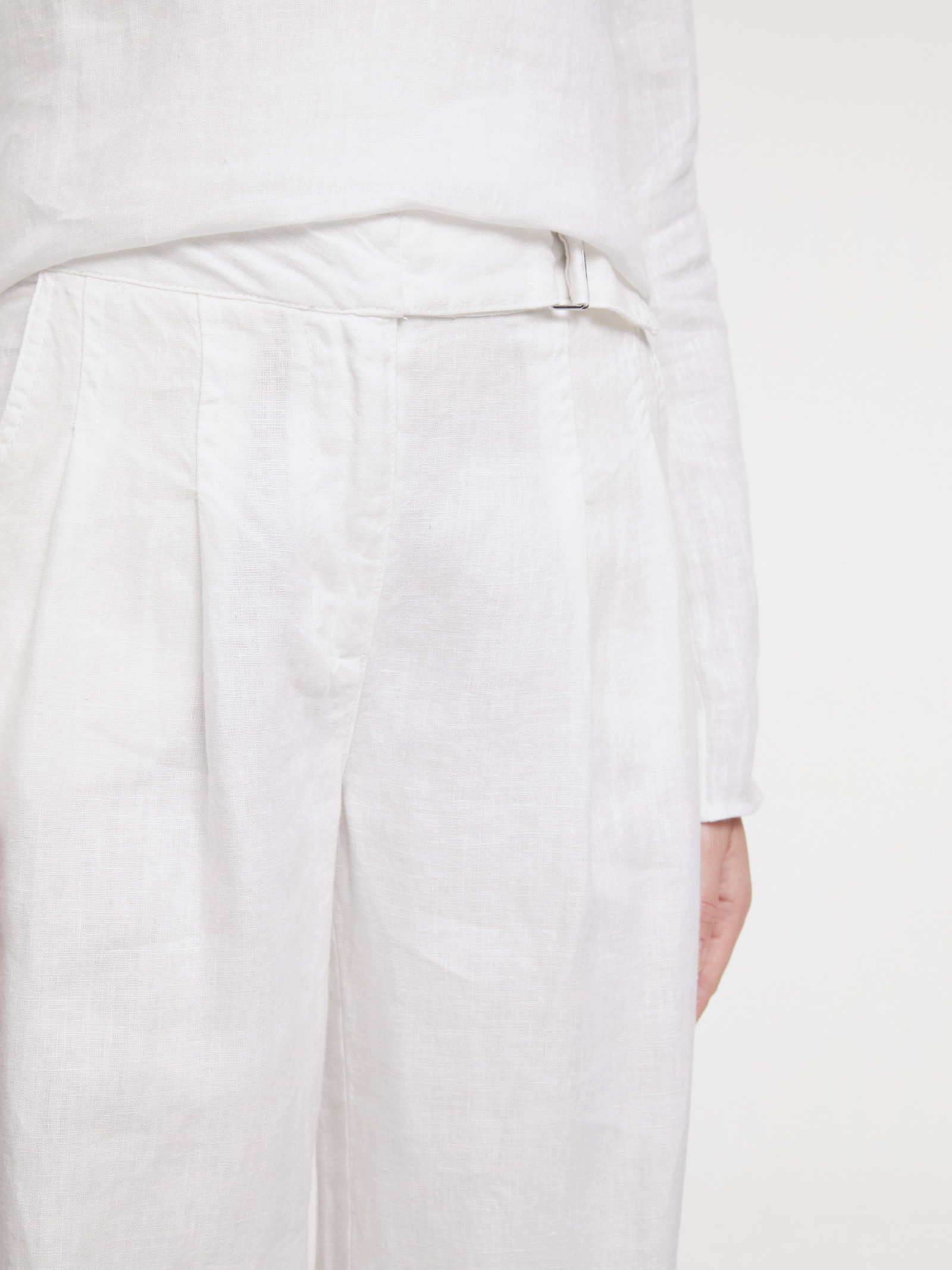 heine Pantalon en lin avec jambes larges - blanc