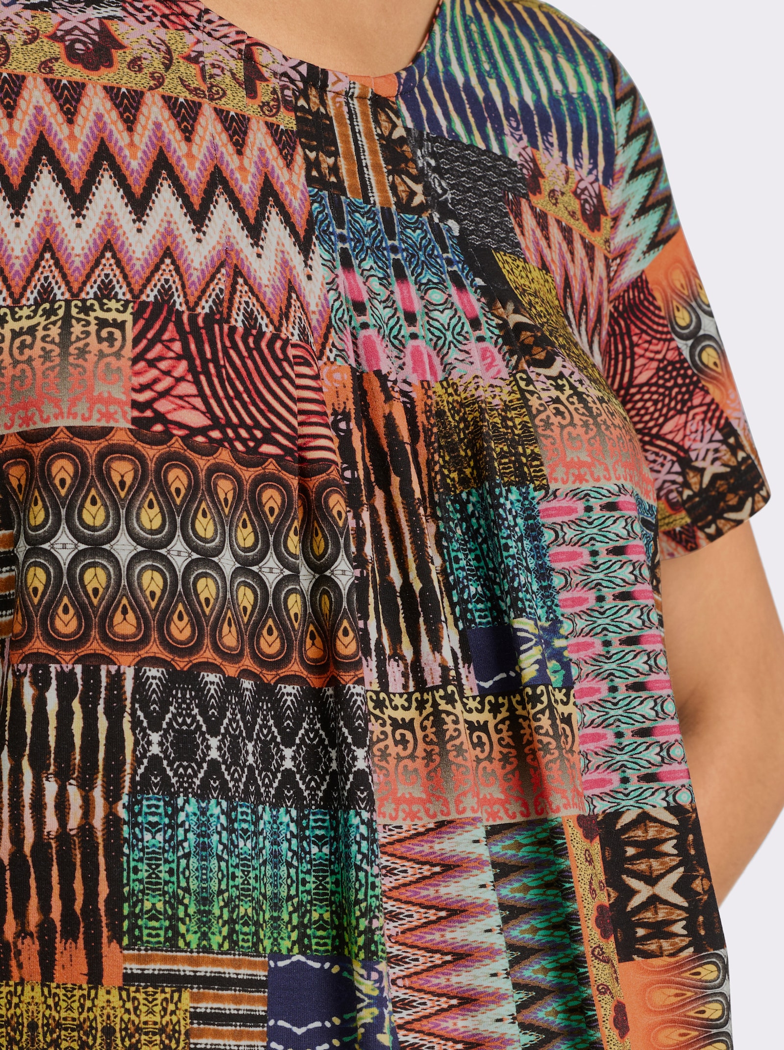 heine Print-Shirt mit Biesen - terra-rot-bedruckt