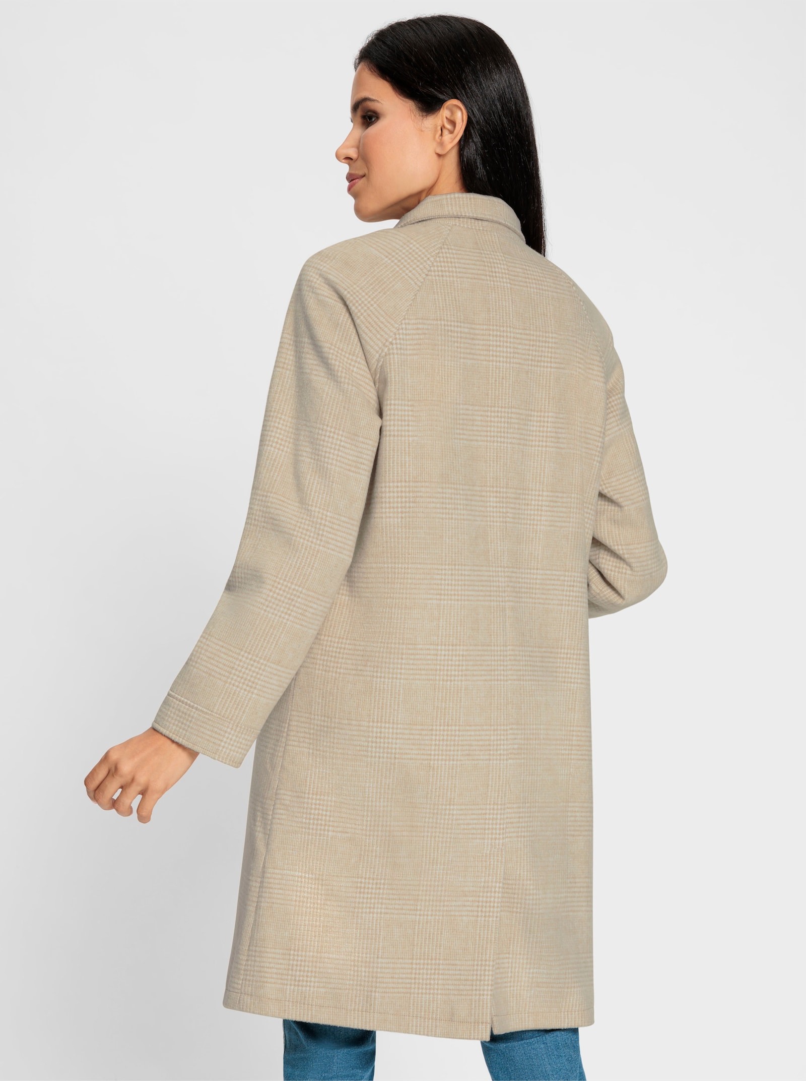 heine Kurzmantel mit Gehschlitz hinten - beige-champagner-meliert