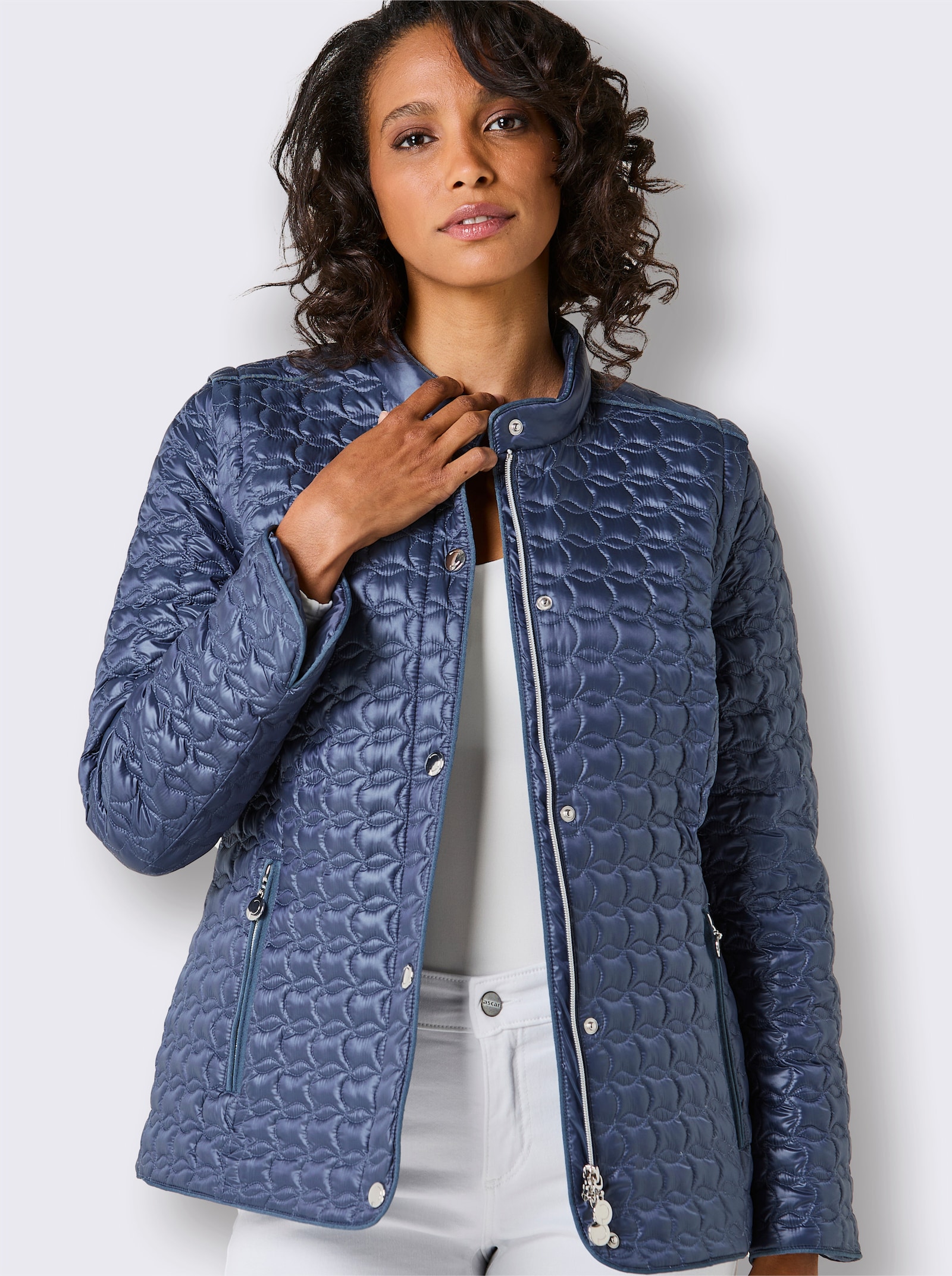 CREATION L PREMIUM Veste légère en duvet à manches amovibles - bleu fumée