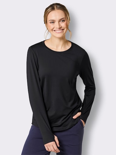 Catamaran Sports Funktionsshirt mit abgerundetem Saum - schwarz