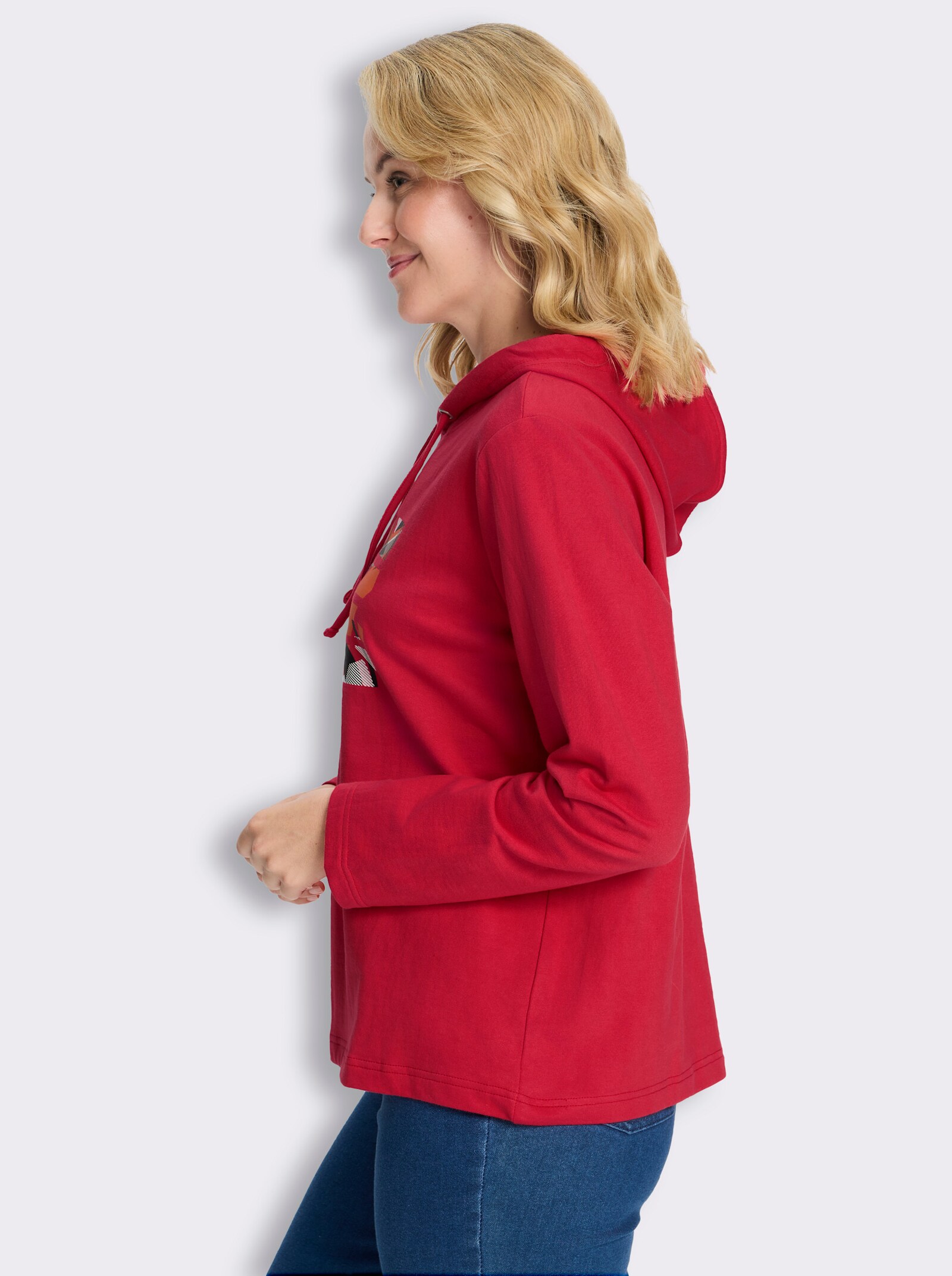 Kapuzensweatshirt mit Druck-Motiv - erdbeere-bedruckt