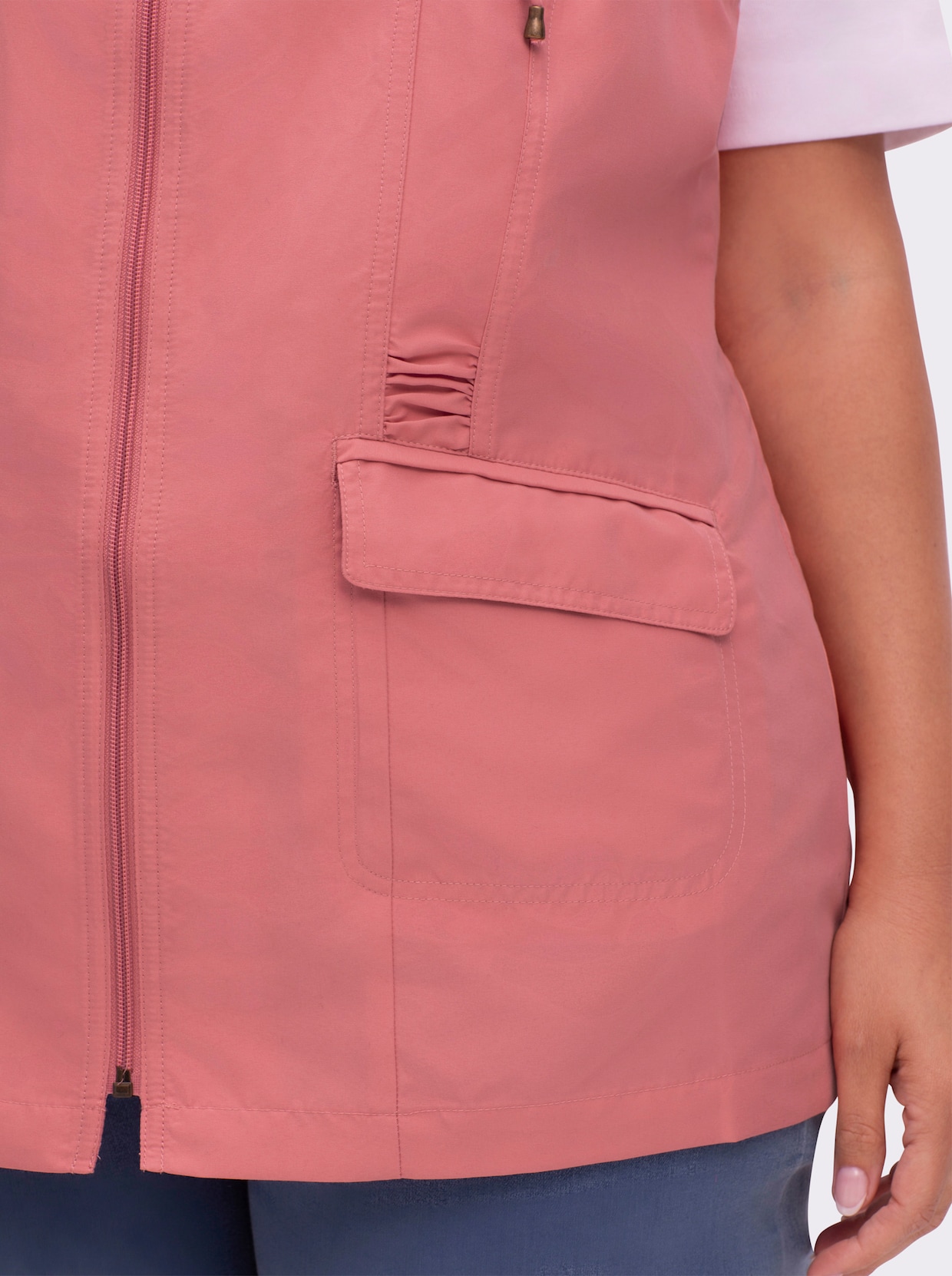 Longweste aus Microfaser - flamingo