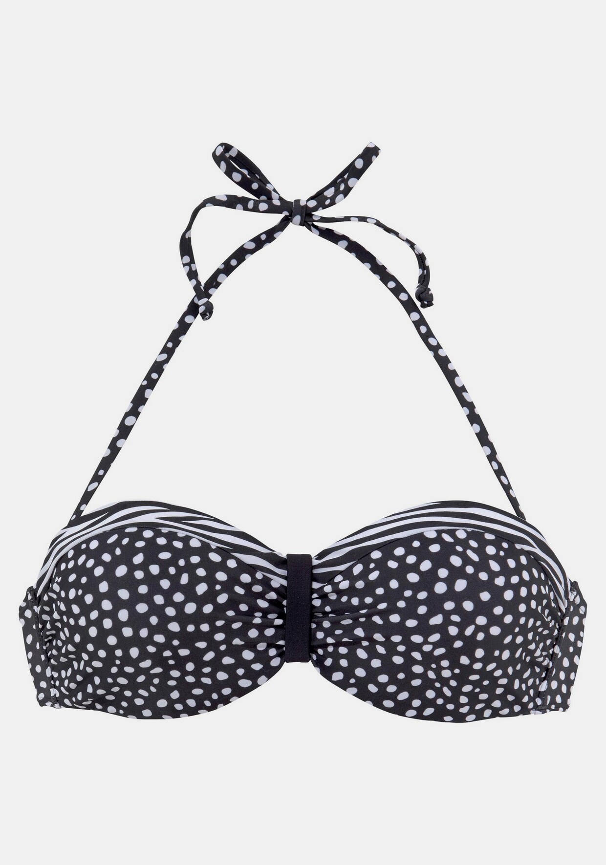 LASCANA Bandeau-Bikini-Top - schwarz-weiß