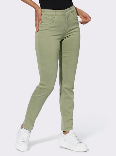 Ascari Stretch-Jeans in Röhren-Form - schilf